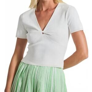 NEW DEREK LAM 10 CROSBY knit twist sweater in white